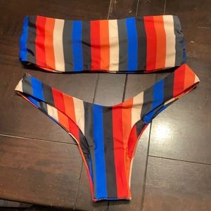 Small multicolored striped bikini